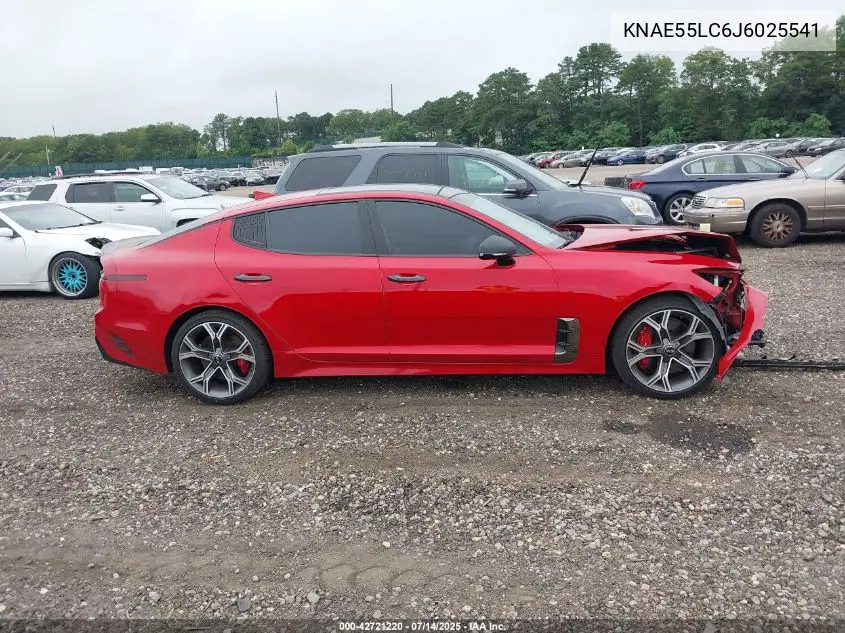 2018 Kia Stinger Gt2 VIN: KNAE55LC6J6025541 Lot: 42721220