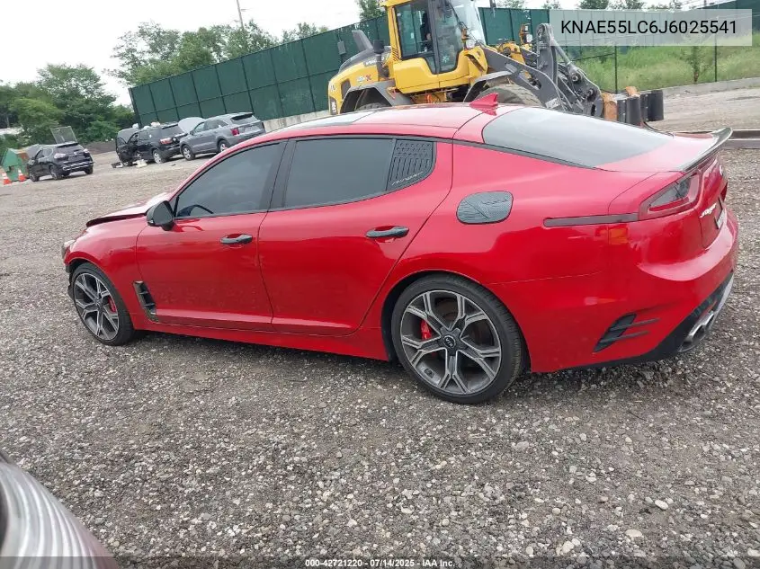 2018 Kia Stinger Gt2 VIN: KNAE55LC6J6025541 Lot: 42721220