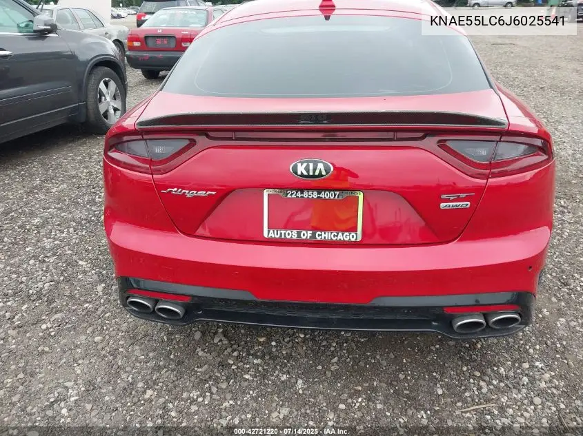 2018 Kia Stinger Gt2 VIN: KNAE55LC6J6025541 Lot: 42721220