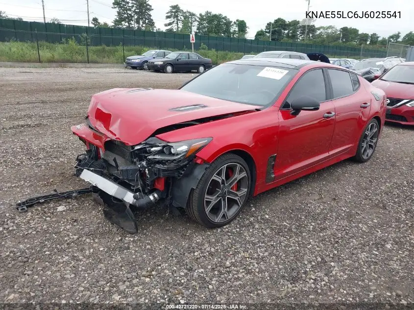 2018 Kia Stinger Gt2 VIN: KNAE55LC6J6025541 Lot: 42721220