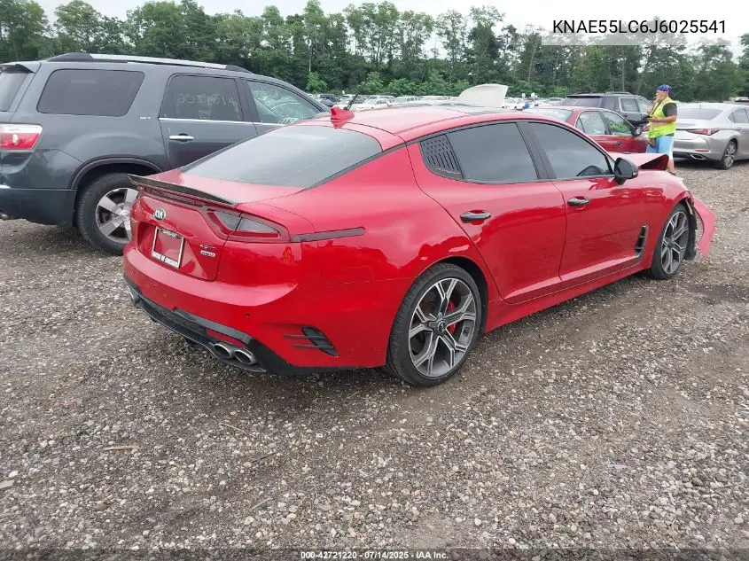 2018 Kia Stinger Gt2 VIN: KNAE55LC6J6025541 Lot: 42721220