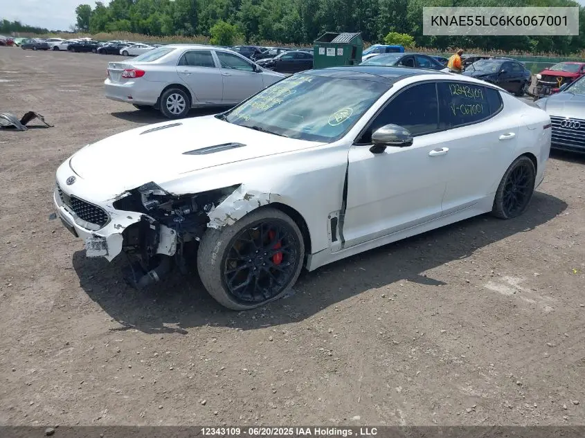 2019 Kia Stinger 20Th Anniversary Edition/Gt Limited VIN: KNAE55LC6K6067001 Lot: 12343109