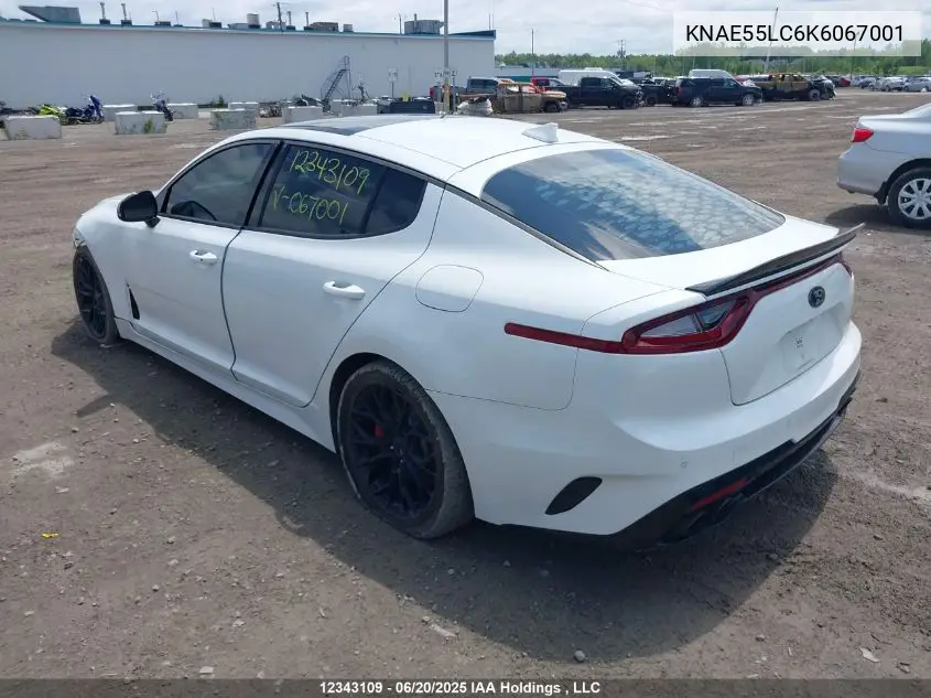 2019 Kia Stinger 20Th Anniversary Edition/Gt Limited VIN: KNAE55LC6K6067001 Lot: 12343109