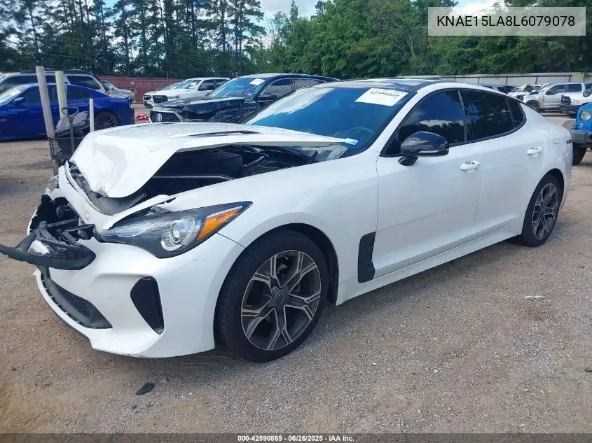 2020 Kia Stinger VIN: KNAE15LA8L6079078 Lot: 42590869