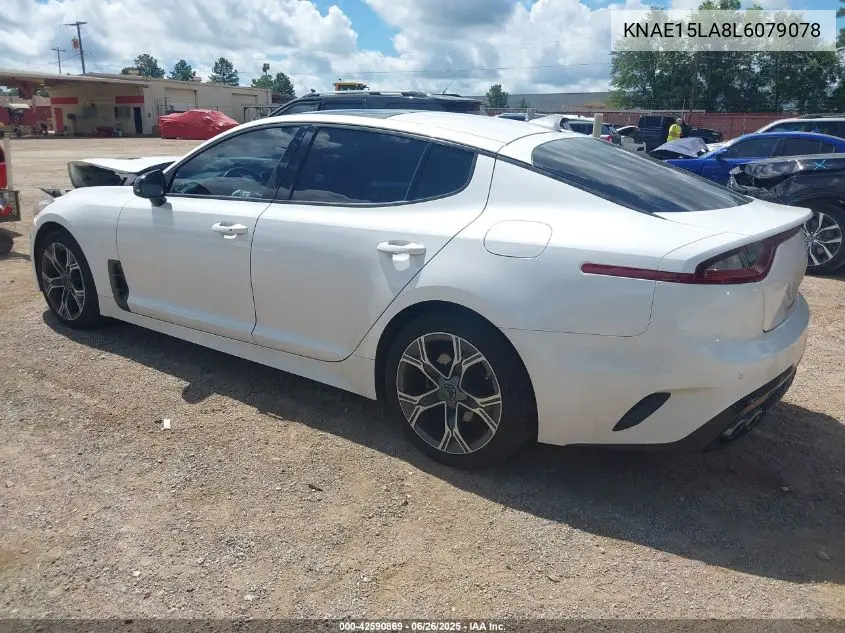 2020 Kia Stinger VIN: KNAE15LA8L6079078 Lot: 42590869