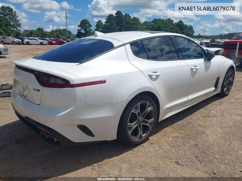 2020 Kia Stinger VIN: KNAE15LA8L6079078 Lot: 42590869