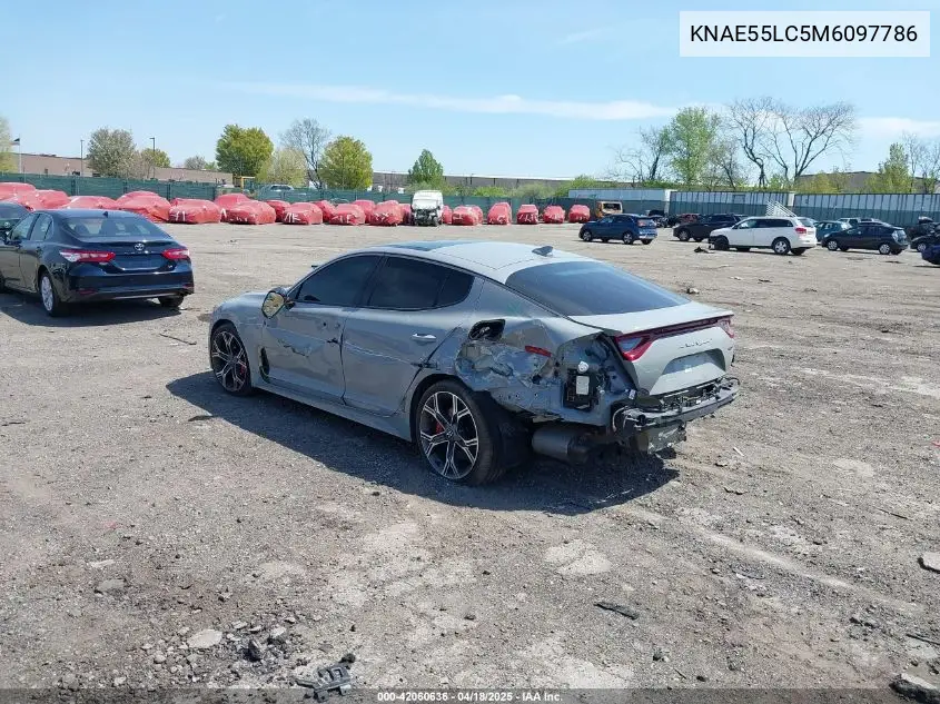 2021 Kia Stinger Gt2 VIN: KNAE55LC5M6097786 Lot: 42060636