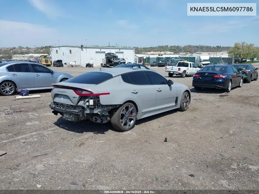 2021 Kia Stinger Gt2 VIN: KNAE55LC5M6097786 Lot: 42060636