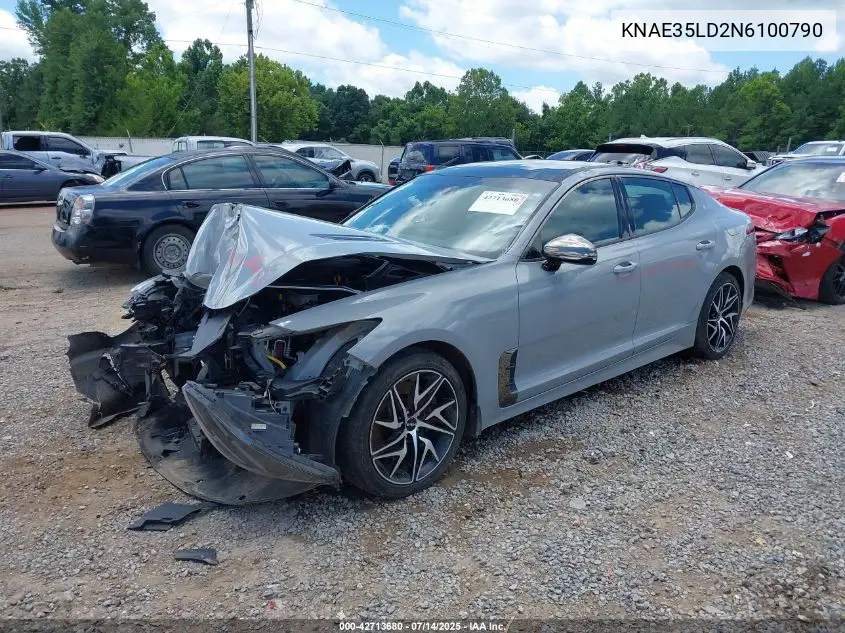 2022 Kia Stinger Gt-Line VIN: KNAE35LD2N6100790 Lot: 42713680
