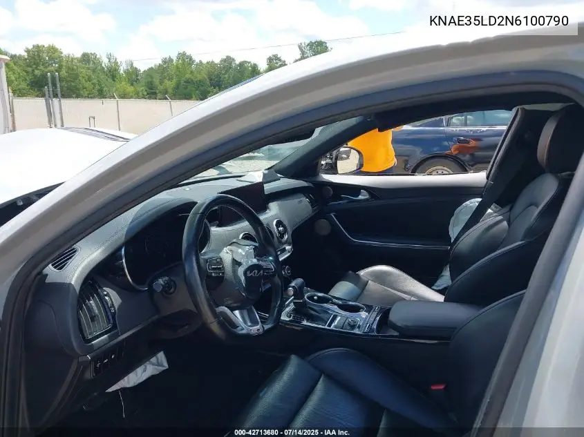 2022 Kia Stinger Gt-Line VIN: KNAE35LD2N6100790 Lot: 42713680