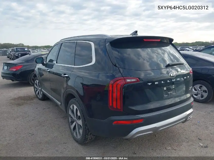 2020 Kia Telluride S VIN: 5XYP64HC5LG020312 Lot: 41906331