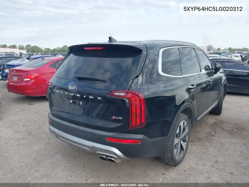 2020 Kia Telluride S VIN: 5XYP64HC5LG020312 Lot: 41906331