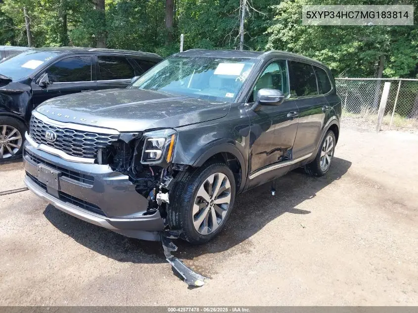 2021 Kia Telluride Ex VIN: 5XYP34HC7MG183814 Lot: 42577478