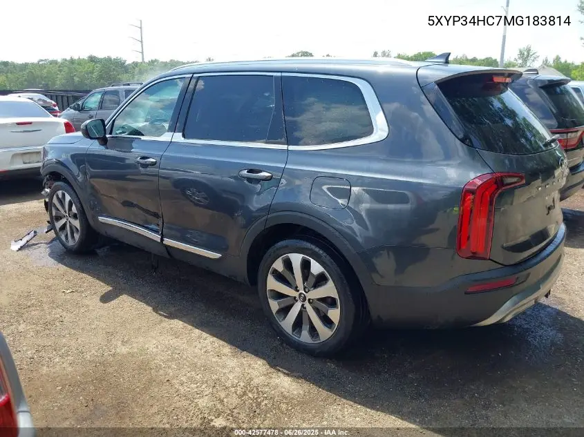 2021 Kia Telluride Ex VIN: 5XYP34HC7MG183814 Lot: 42577478