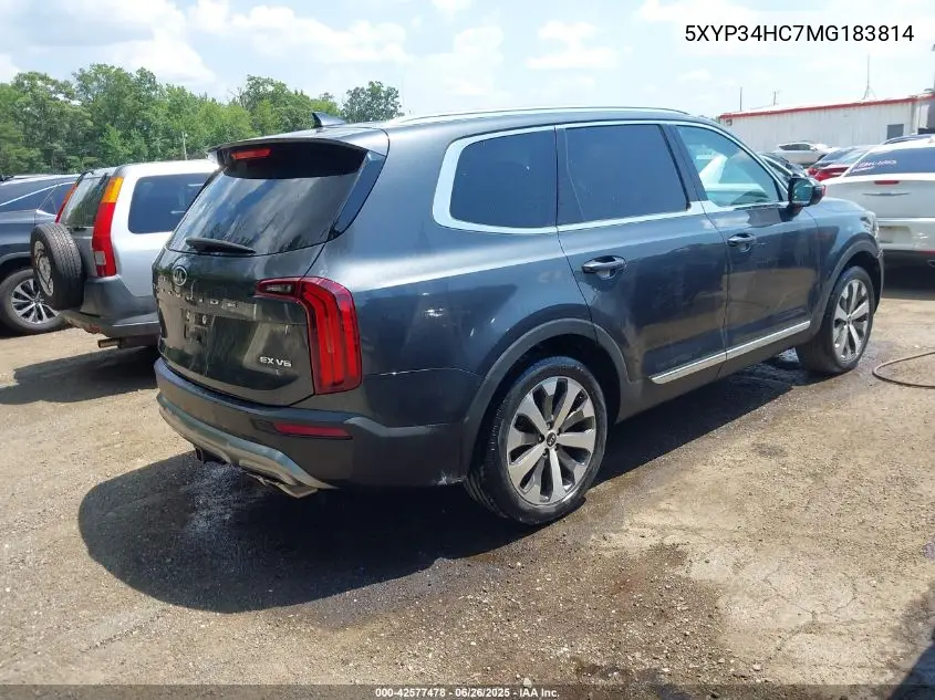 2021 Kia Telluride Ex VIN: 5XYP34HC7MG183814 Lot: 42577478