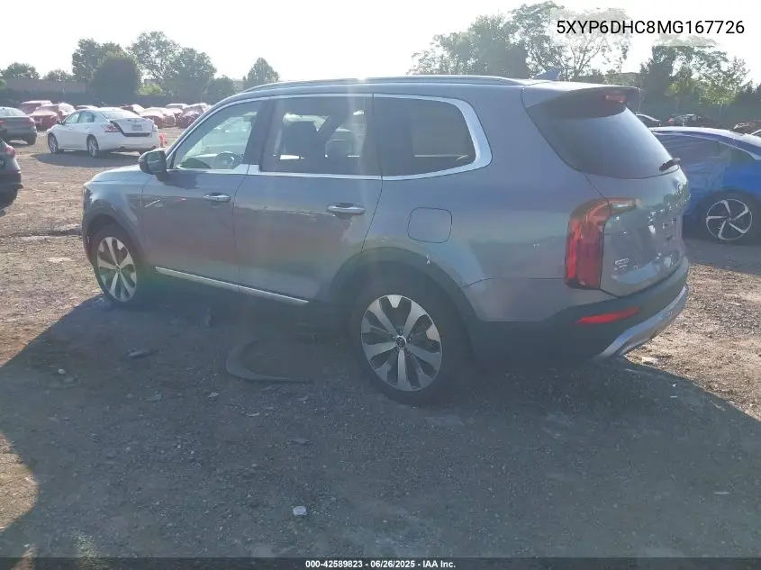 2021 Kia Telluride S VIN: 5XYP6DHC8MG167726 Lot: 42589823