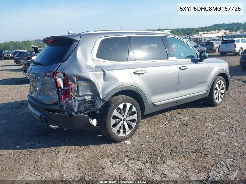 2021 Kia Telluride S VIN: 5XYP6DHC8MG167726 Lot: 42589823