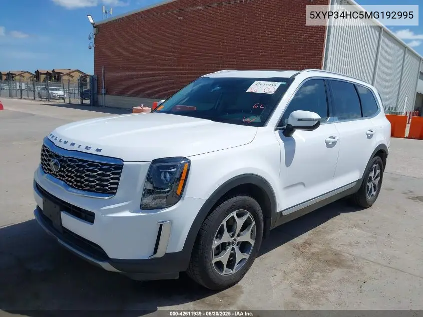 2021 Kia Telluride Ex VIN: 5XYP34HC5MG192995 Lot: 42611939