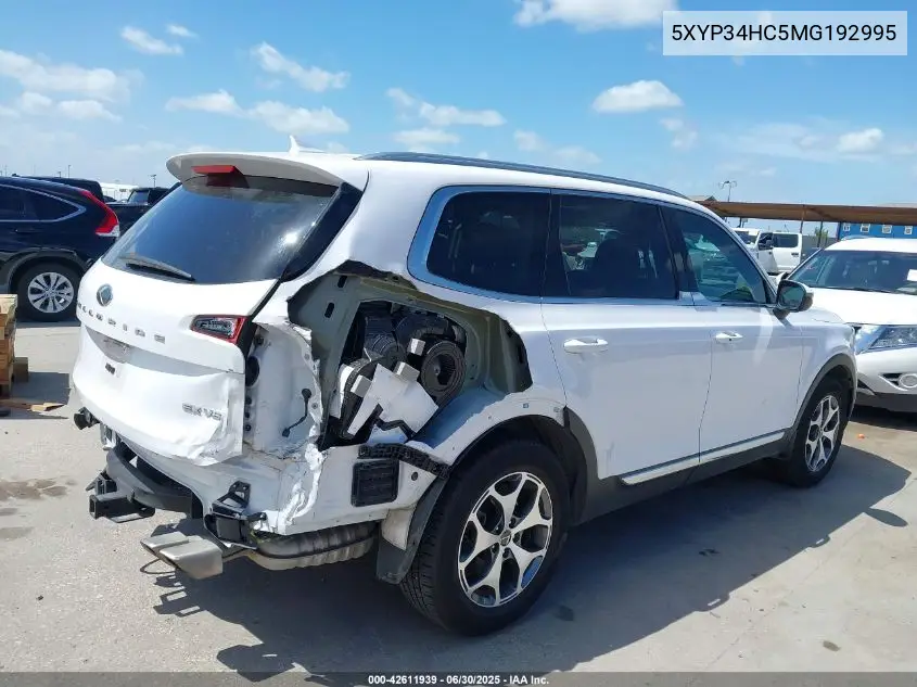 2021 Kia Telluride Ex VIN: 5XYP34HC5MG192995 Lot: 42611939