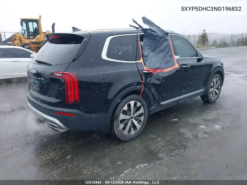 2022 Kia Telluride VIN: 5XYP5DHC3NG196832 Lot: 12312443