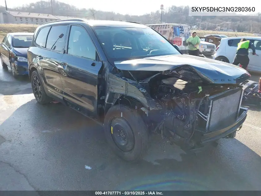 2022 Kia Telluride Sx VIN: 5XYP5DHC3NG280360 Lot: 41707771