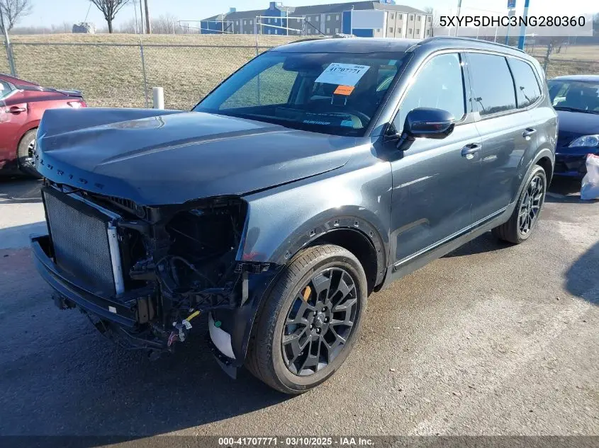 2022 Kia Telluride Sx VIN: 5XYP5DHC3NG280360 Lot: 41707771