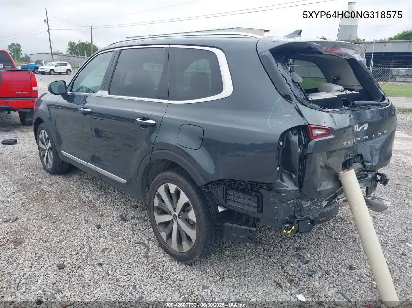 2022 Kia Telluride S VIN: 5XYP64HC0NG318575 Lot: 42607732