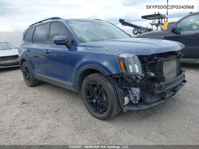 2023 Kia Telluride Sx/Sx X-Line/Sx X-Pro/Sx Prestige/Sx Prest X-Ln/Sx Prest X-Pro VIN: 5XYP5DGC2PG343968 Lot: 12332387
