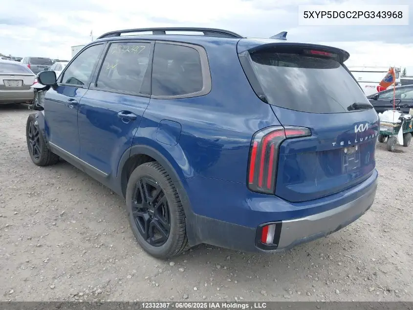 2023 Kia Telluride Sx/Sx X-Line/Sx X-Pro/Sx Prestige/Sx Prest X-Ln/Sx Prest X-Pro VIN: 5XYP5DGC2PG343968 Lot: 12332387