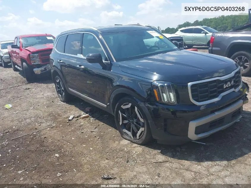 2023 Kia Telluride S VIN: 5XYP6DGC5PG403268 Lot: 42560666