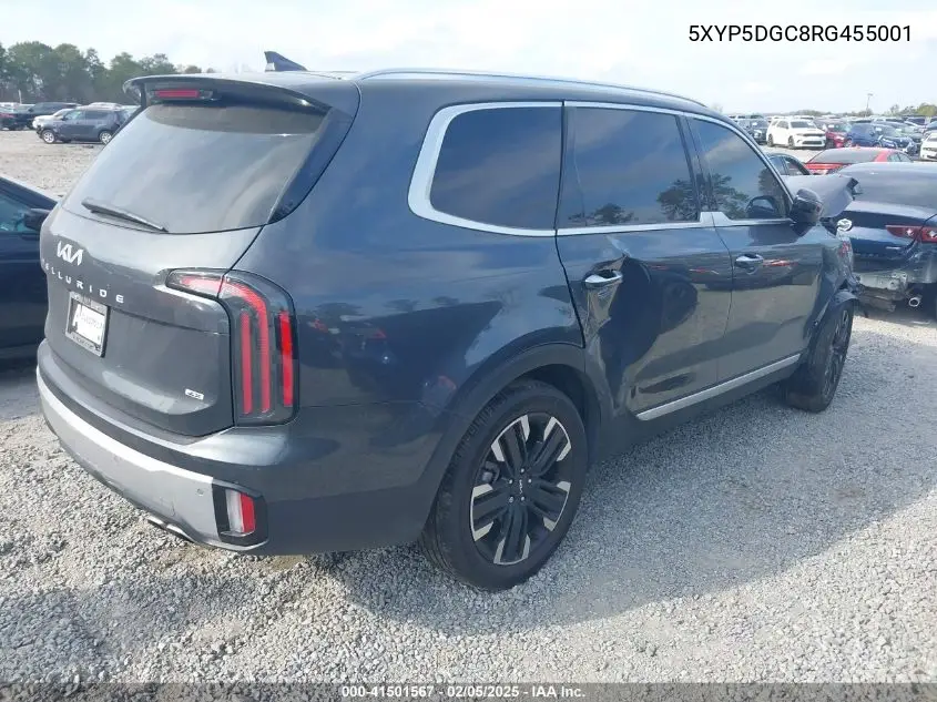 2024 Kia Telluride Sx Prestige VIN: 5XYP5DGC8RG455001 Lot: 41501567