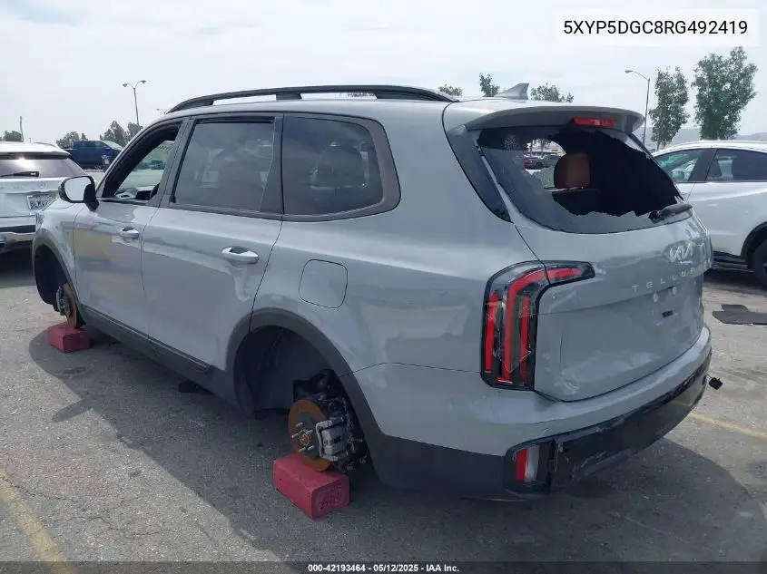 2024 Kia Telluride Sx X-Line VIN: 5XYP5DGC8RG492419 Lot: 42193464
