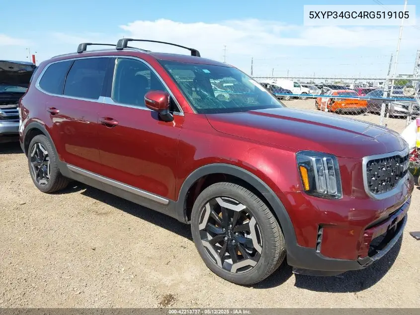 2024 Kia Telluride Ex VIN: 5XYP34GC4RG519105 Lot: 42213737
