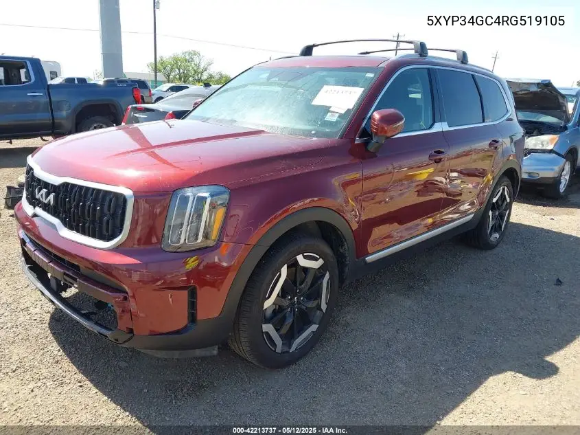 2024 Kia Telluride Ex VIN: 5XYP34GC4RG519105 Lot: 42213737