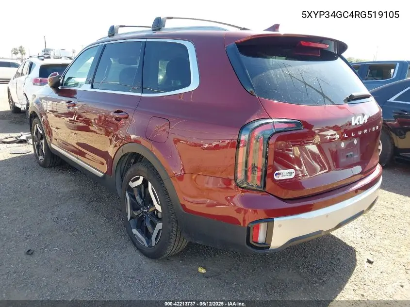 2024 Kia Telluride Ex VIN: 5XYP34GC4RG519105 Lot: 42213737