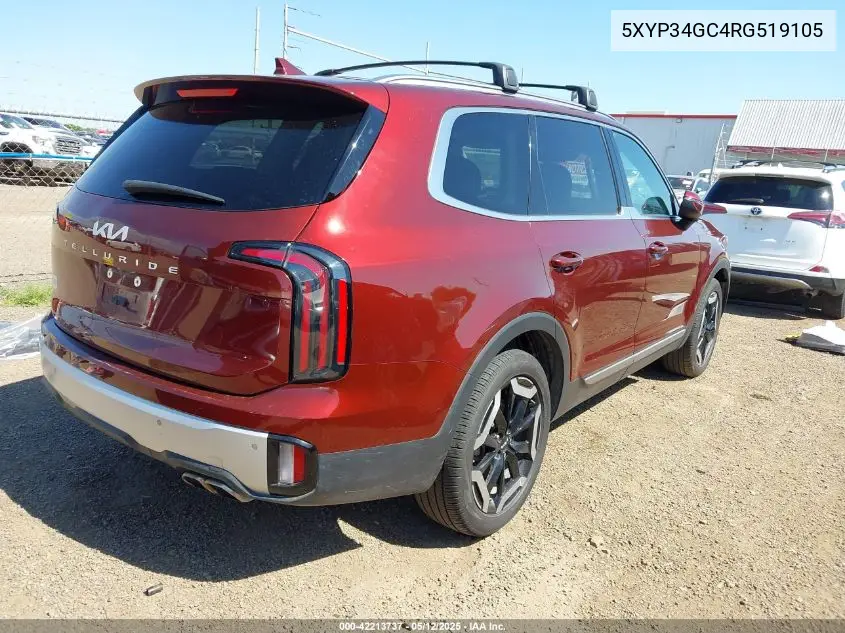2024 Kia Telluride Ex VIN: 5XYP34GC4RG519105 Lot: 42213737