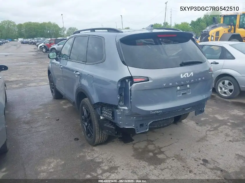 2024 Kia Telluride Ex X-Line VIN: 5XYP3DGC7RG542510 Lot: 42221416