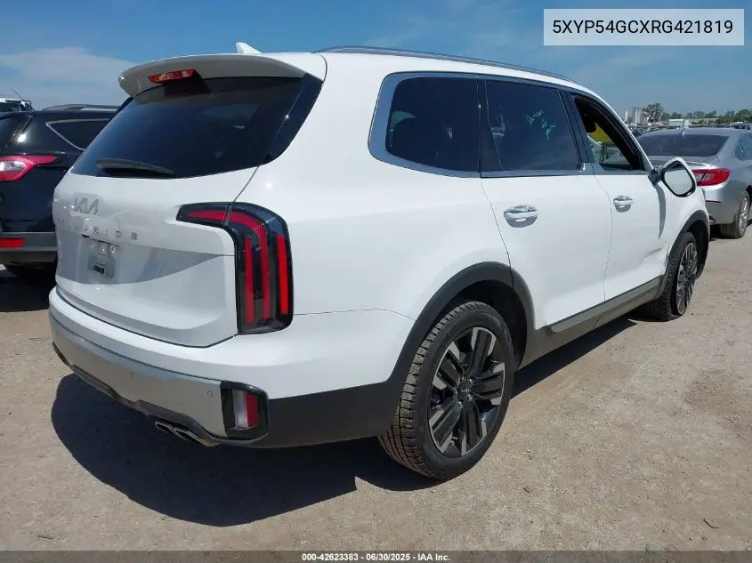 2024 Kia Telluride Sx VIN: 5XYP54GCXRG421819 Lot: 42623383