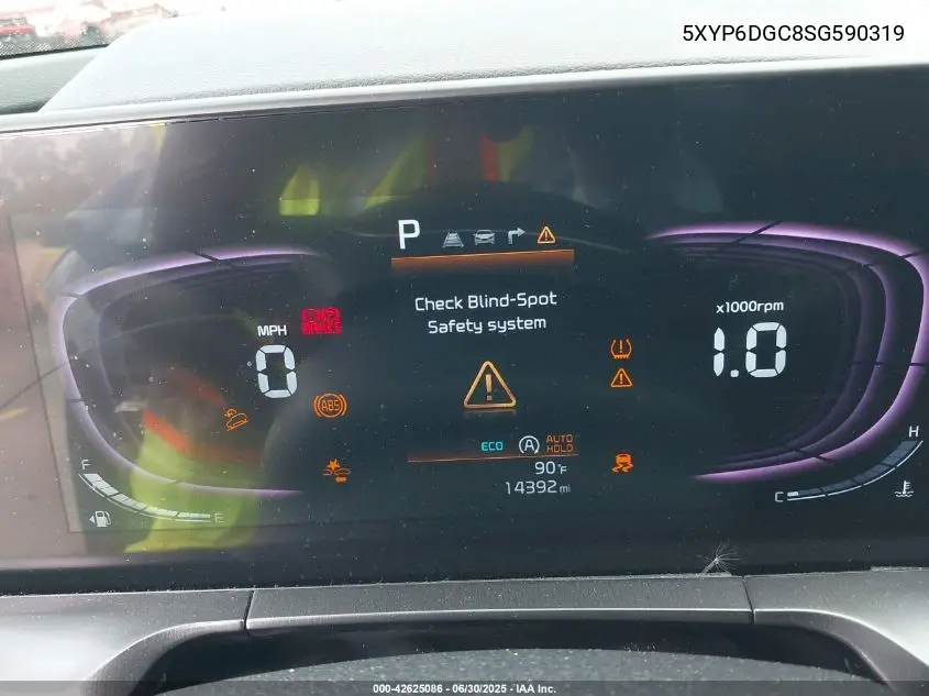 2025 Kia Telluride S VIN: 5XYP6DGC8SG590319 Lot: 42625086