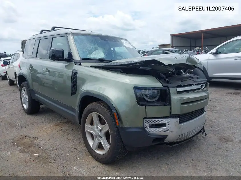 2020 Land Rover Defender 110 Se VIN: SALEPEEU1L2007406 Lot: 42454973
