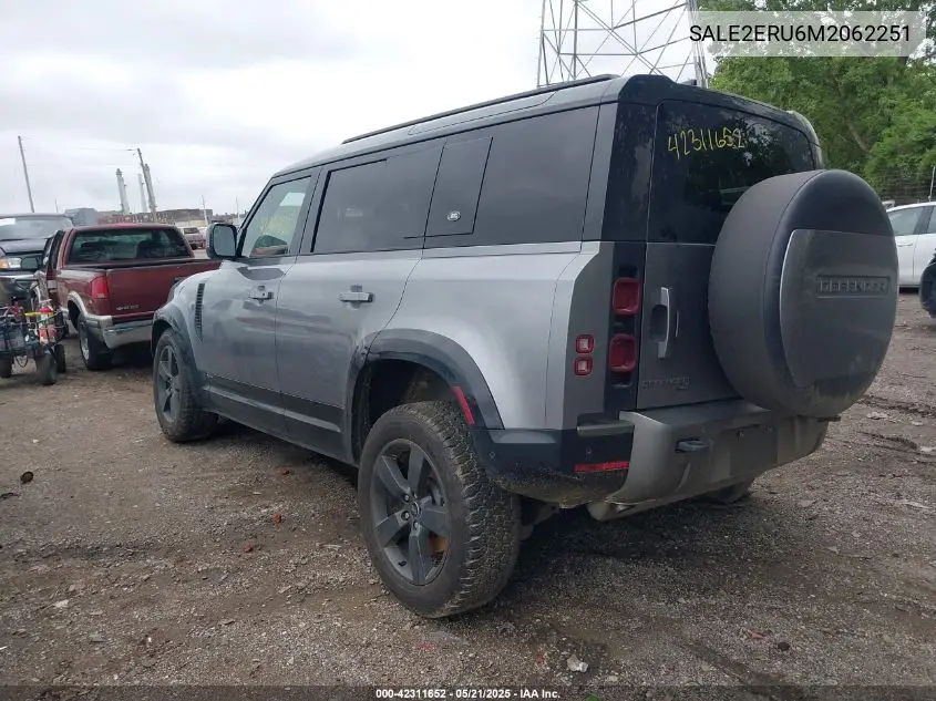 2021 Land Rover Defender 110 X-Dynamic Se VIN: SALE2ERU6M2062251 Lot: 42311652