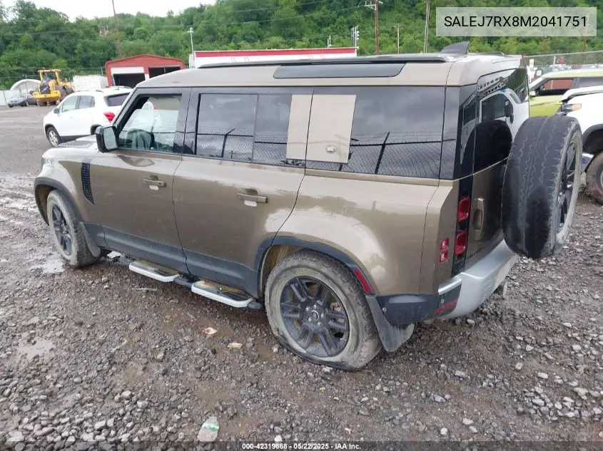 2021 Land Rover Defender 110 S VIN: SALEJ7RX8M2041751 Lot: 42319668