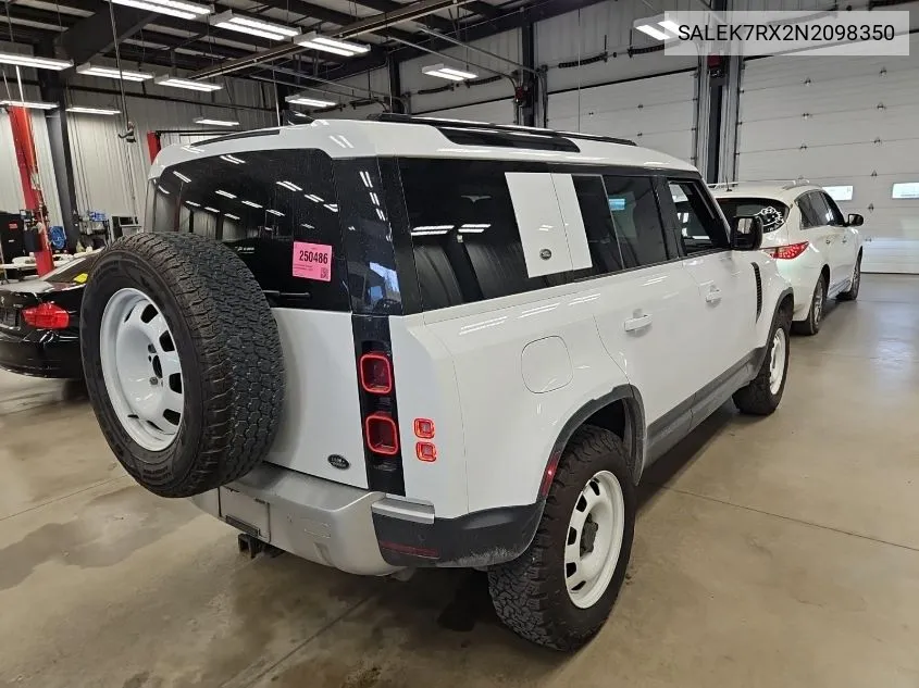 2022 Land Rover Defender 110 VIN: SALEK7RX2N2098350 Lot: 40727854