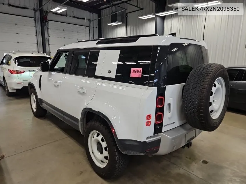 2022 Land Rover Defender 110 VIN: SALEK7RX2N2098350 Lot: 40727854