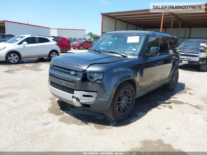 2022 Land Rover Defender 110 Se VIN: SALEP7RU8N2079678 Lot: 42045181