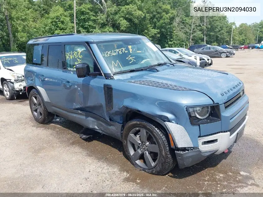 2022 Land Rover Defender 110 Se VIN: SALEPERU3N2094030 Lot: 42567876