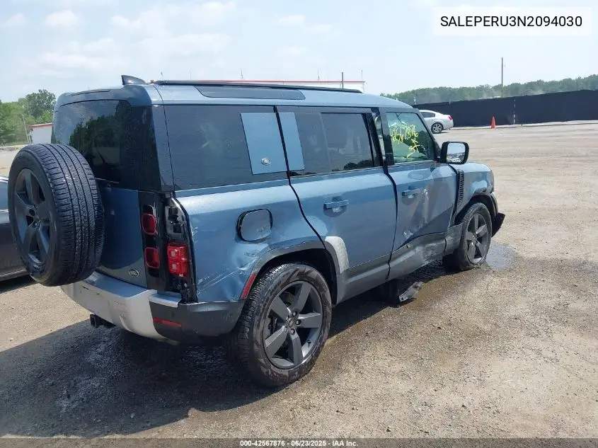 2022 Land Rover Defender 110 Se VIN: SALEPERU3N2094030 Lot: 42567876