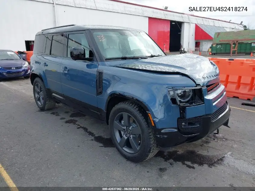 2025 Land Rover Defender 110 P400 X-Dynamic Se VIN: SALE27EU4S2418274 Lot: 42537362