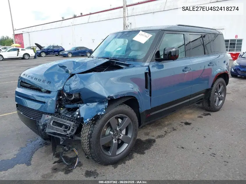 2025 Land Rover Defender 110 P400 X-Dynamic Se VIN: SALE27EU4S2418274 Lot: 42537362