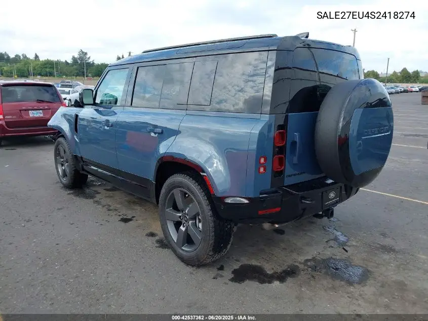 2025 Land Rover Defender 110 P400 X-Dynamic Se VIN: SALE27EU4S2418274 Lot: 42537362